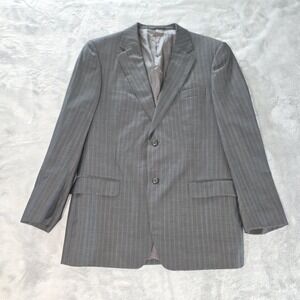 Ermenegildo Zegna Soft Blazer Men's EU 52R US 42R Black 2 Button Pinstripe